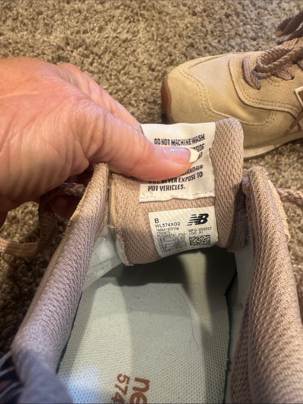 New Balance Tan Logo Leopard Accent Sneakers - Picture 6 of 7